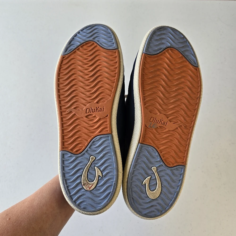 OluKai Mahiki Indoor Outdoor Slippers Slides Shoes Women's 9 Moonlit‎ Blue